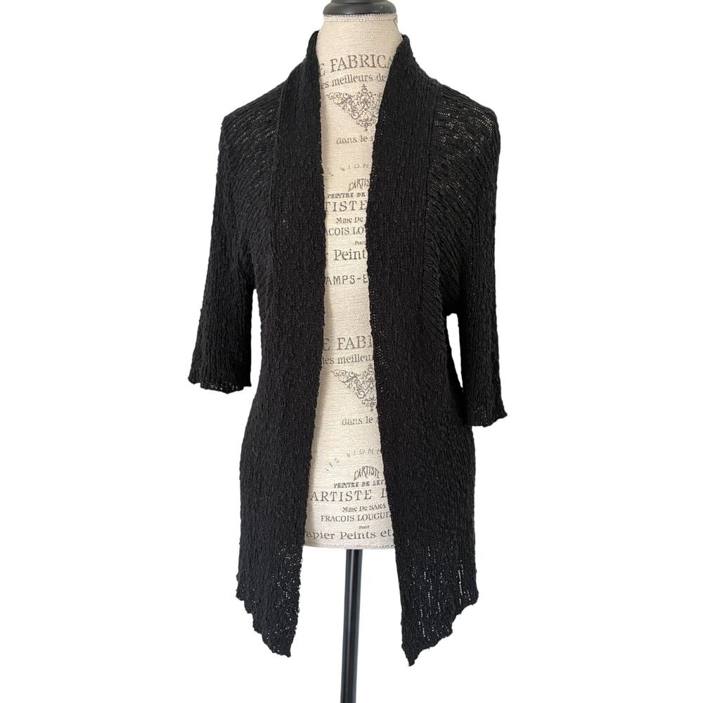 Cupio Y2k Knit Cardigan Relaxed Draped Textured Shawl Collar Sweater Size M